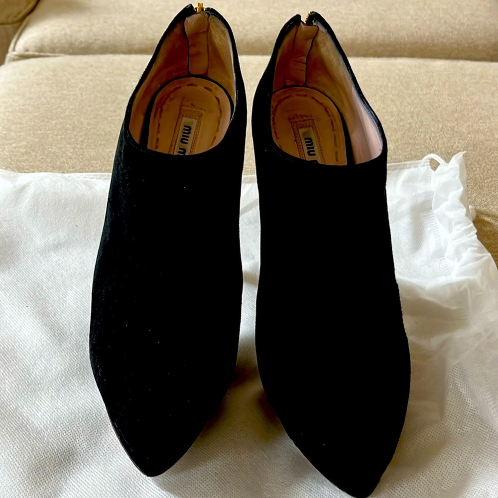 Black Suede Miu Miu booties